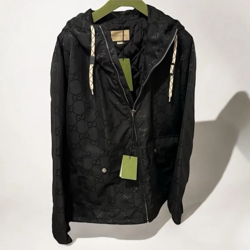NWT Gucci Off The Grid hooded jacket size 50 Black on Black